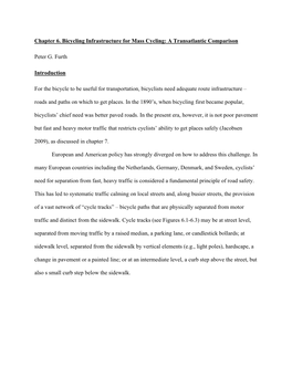 Chapter 6. Bicycling Infrastructure for Mass Cycling: a Transatlantic Comparison