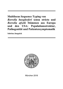 Multilocus Sequence Typing Von Borrelia Burgdorferi Sensu Stricto