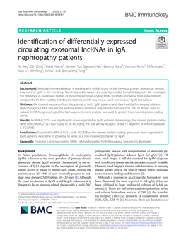Identification of Differentially Expressed Circulating Exosomal