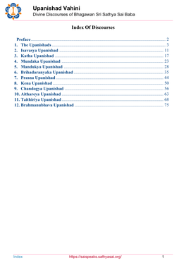 Upanishad Vahini Divine Discourses of Bhagawan Sri Sathya Sai Baba
