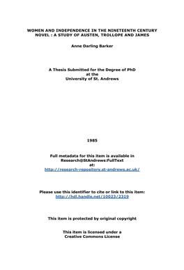 Anne Barker Phd Thesis