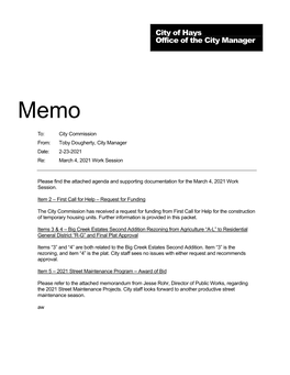 City Commission Work Session Agenda Packet (PDF