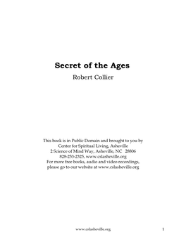 Secret of the Ages by Robert Collier