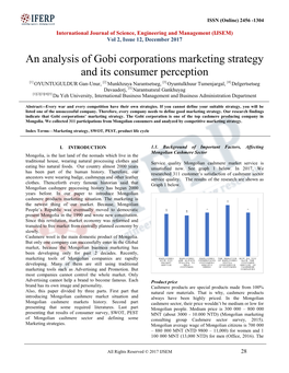 An Analysis of Gobi Corporations Marketing Strategy and Its