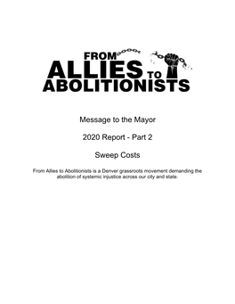 Message to the Mayor 2020 Report