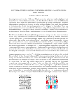 UNIVERSAL SCALE FORMS for GUITAR from INDIAN CLASSICAL MUSIC Robert Schneider