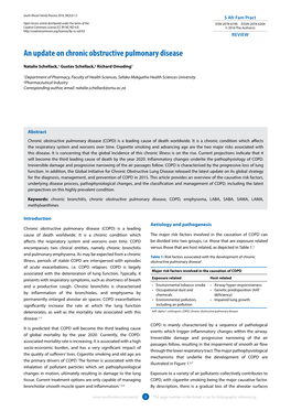 An Update on Chronic Obstructive Pulmonary Disease