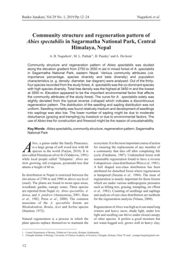 Community Structure and Regeneration Pattern of Abies Spectabilis in Sagarmatha National Park, Central Himalaya, Nepal