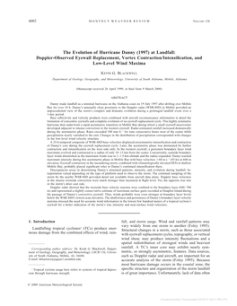 Doppler-Observed Eyewall Replacement, Vortex Contraction/Intensi®Cation, and Low-Level Wind Maxima