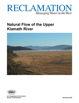 Natural Flow of the Upper Klamath River