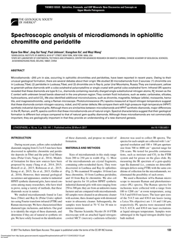 Spectroscopic Analysis of Microdiamonds in Ophiolitic Chromitite and Peridotite