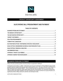 Electronic Bill Presentment and Payment