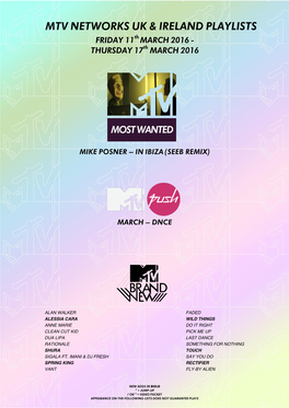 Mtv Networks Uk & Ireland Playlists