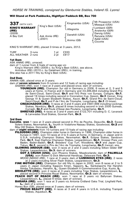 HORSE in TRAINING, Consigned by Glenburnie Stables, Ireland (G