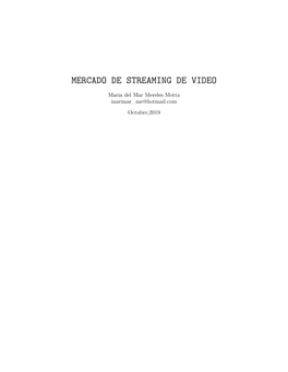 Mercado De Streaming De Video