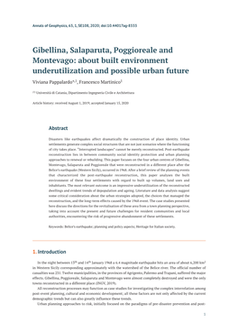 Gibellina, Salaparuta, Poggioreale and Montevago: About Built Environment Underutilization and Possible Urban Future