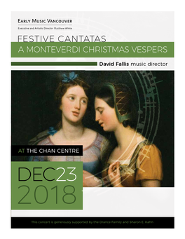 Festive Cantatas Tafelmusik Baroque Orchestra a Monteverdi Christmas Vespers
