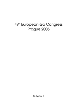 49Th European Go Congress Prague 2005