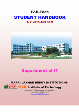 Student Handbook A.Y.2015-16/I Sem