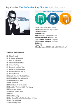 The Definitive Ray Charles Mp3, Flac, Wma