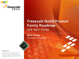 Freescale Qoriq Product Family Roadmap