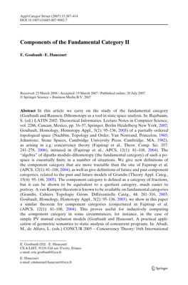 Components of the Fundamental Category II