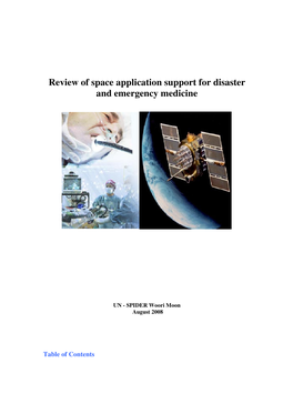 Review of Space Application Support for Disaster and Emergency Medicine