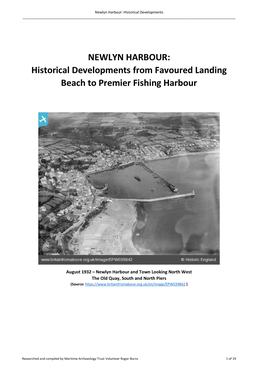 Newlyn Harbour: Historical Developments ______
