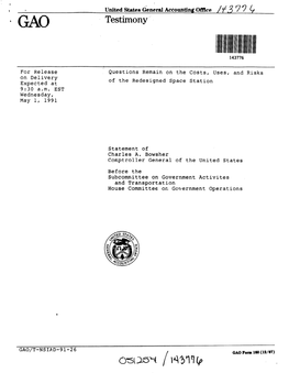 T-NSIAD-91-26 Questions Remain on the Costs, Uses, and Risks of The