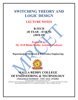 Switching Theory and Logic Design