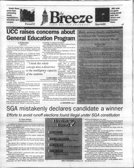 UCC Raises Concerns About General Education Program SGA Mistakenly