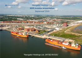 Navigator Holdings Ltd. NDR Investor Presentation September 2020