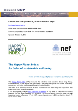 Happy Planet Index