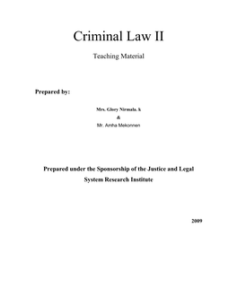 Criminal Law II