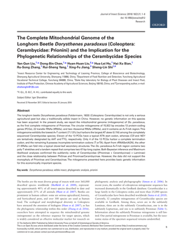 The Complete Mitochondrial Genome of the Longhorn