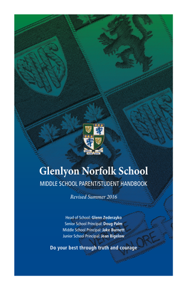 Glenlyon Norfolk School MIDDLE SCHOOL PARENT/STUDENT HANDBOOK