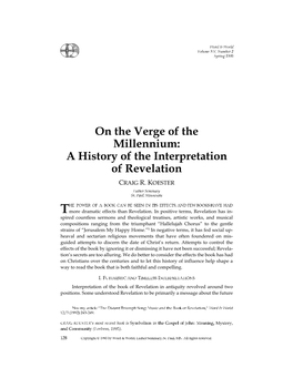 On the Verge of the Millennium: a History of the Interpretation of Revelation