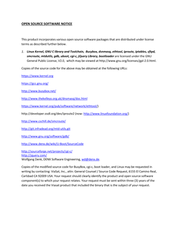 Open Source Software Notice