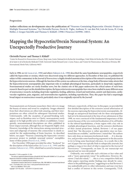 Mapping the Hypocretin/Orexin Neuronal System: an Unexpectedly Productive Journey