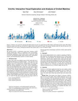 Cricvis: Interactive Visual Exploration and Analysis of Cricket Matches