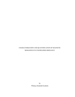 Characterization and Quantification of Magnetic Remanence in Unexploded Ordnance