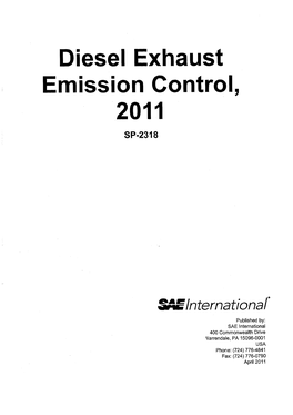 Diesel Exhaust Emission Control, 2011