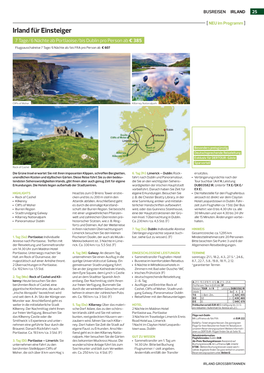 Irland Für Einsteiger 7 Tage/6 Nächte Ab Portlaoise/Bis Dublin Pro Person Ab € 385 Flugpauschalreise 7 Tage/6 Nächte Ab/Bis FRA Pro Person Ab € 607