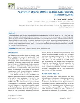 An Overview of Fishes of Dhule and Nandurbar Districts, Maharashtra, India