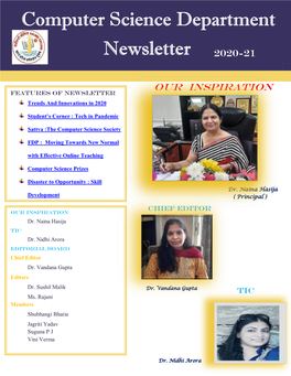 Computer Science Department Newsletter