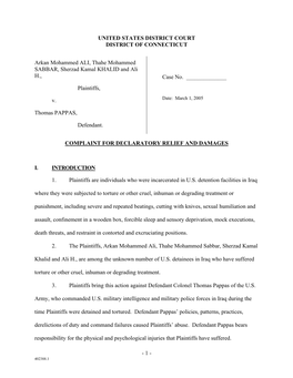 United States District Court District of Connecticut