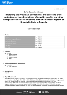 Improving the Protective Environment and Access to Child