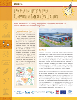 Hawassa Industrial Park Community Impact Evaluation