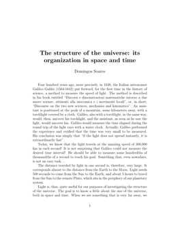 The Structure of the Universe: Its Organization in Space and Time