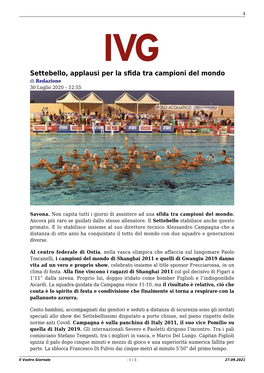 Il Vostro Giornale - 1 / 3 - 27.09.2021 2